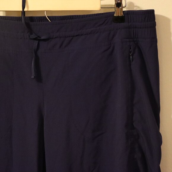 Athleta Light long navy pants, drawstring waist, zipper close side, Size 14 - Picture 8 of 10